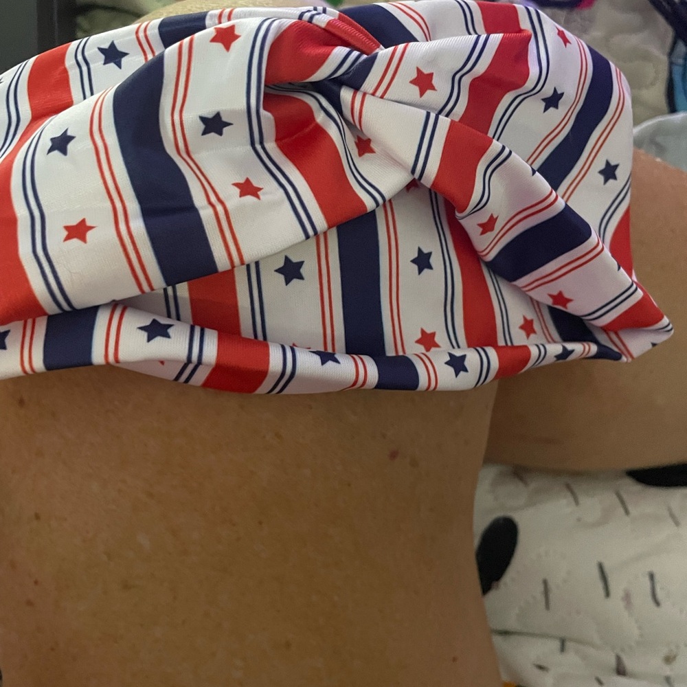 Source Unknown Red White and Blue Star Stripe Headband